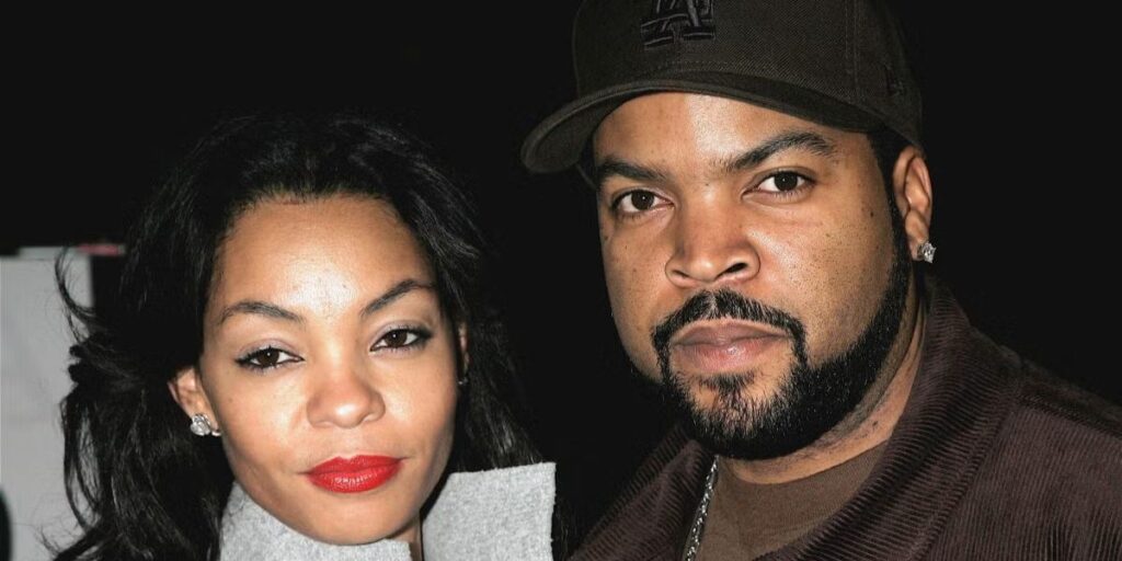 Ice Cube with his wife Kimberly Woodruff attending a red carpet event