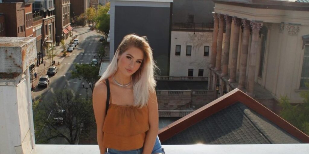 Sky Bri posing for a professional portrait representing her modeling and influencer career.