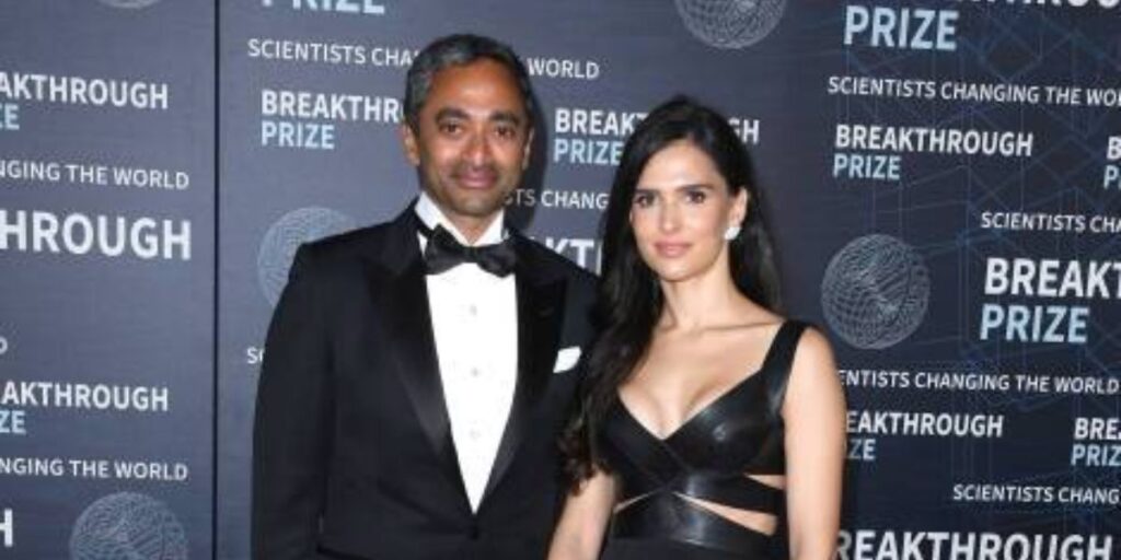 Nathalie Dompe with her husband Chamath Palihapitiya, 2025