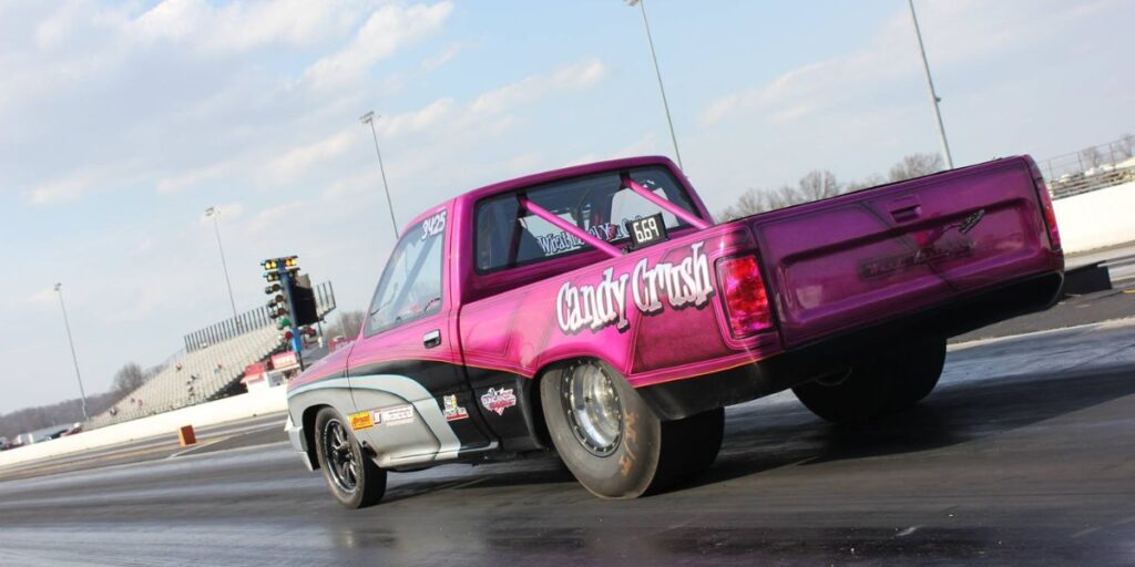 Disco Dean Karns showing his signature funky style at a racing event
