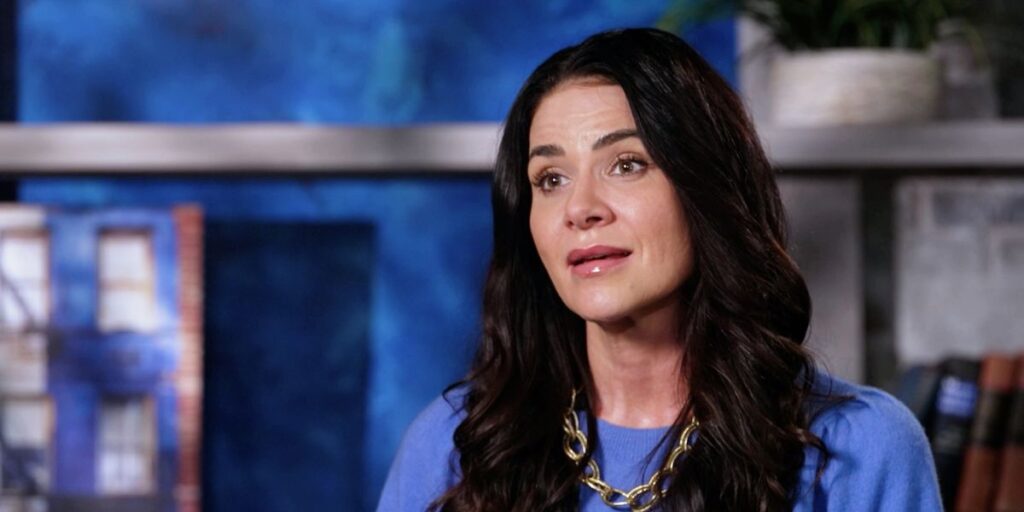 Tara Leigh Cobble teaching the Bible and sharing her journey of falling in love with Scripture