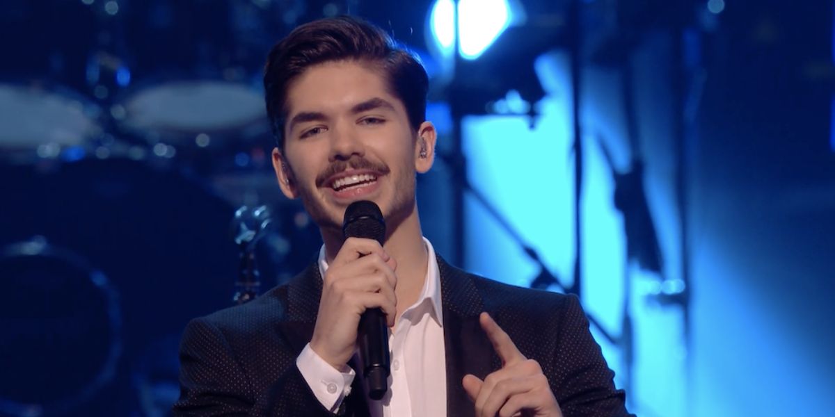 Jonathan Osteen smiling at Lakewood Church during worship service